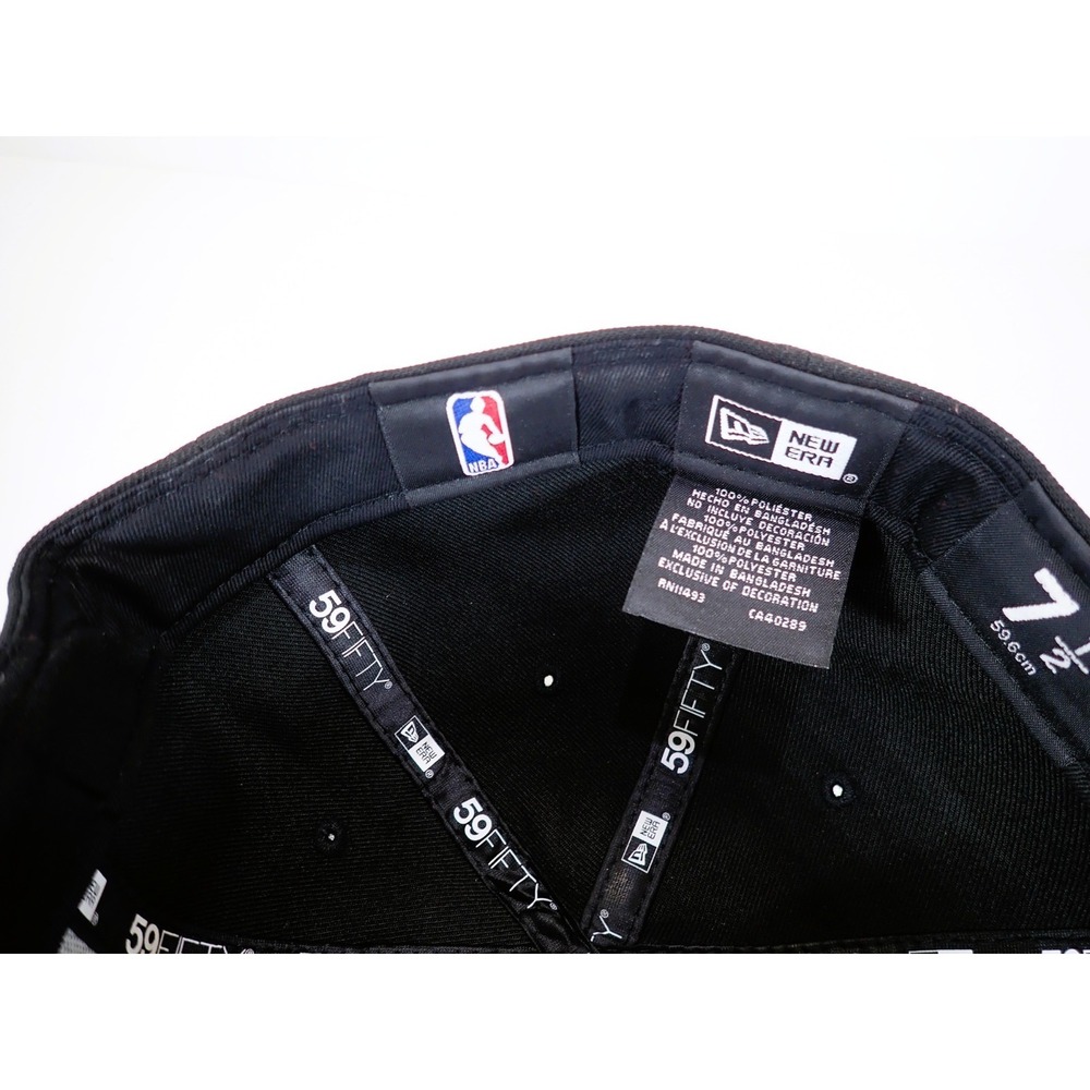New Era 59FIFTY Chicago Bulls Fitted Hat 7 1/2 Black Grey Undervisor NBA - Picture 7 of 9